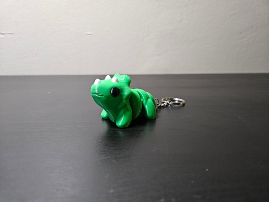 Cute Baby Triceratops Articulated Fidget Toy Keychain