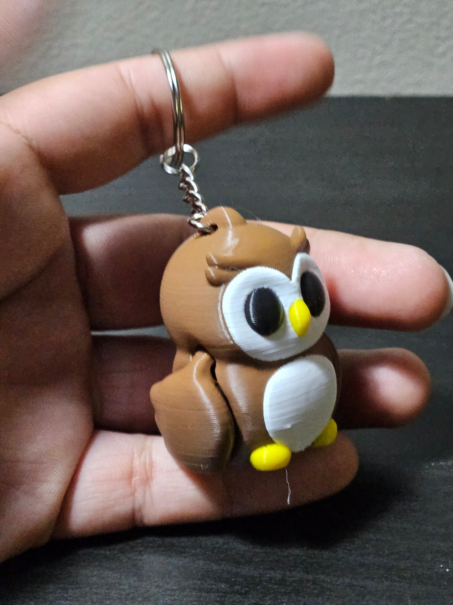 Cute Baby Owl Articulated Fidget Toy Keychain