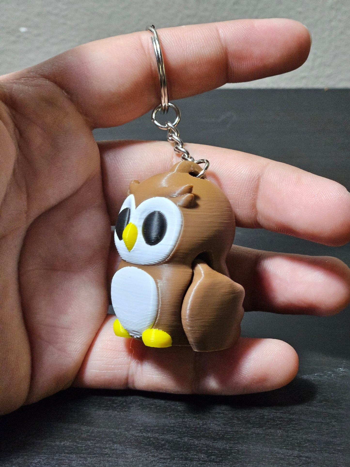 Cute Baby Owl Articulated Fidget Toy Keychain