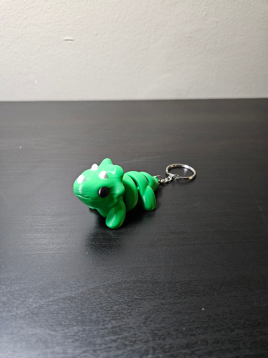 Cute Baby Triceratops Articulated Fidget Toy Keychain