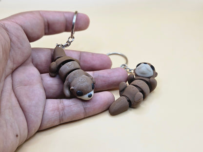 Cute Baby Otter Articulated Fidget Toy Keychain
