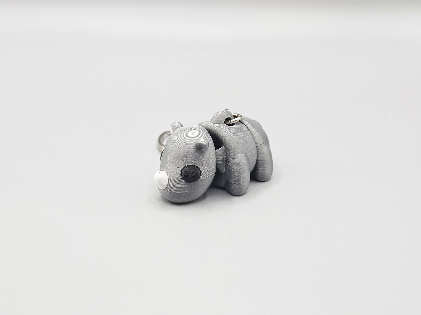 Cute Baby Rhino Articulated Fidget Toy Keychain