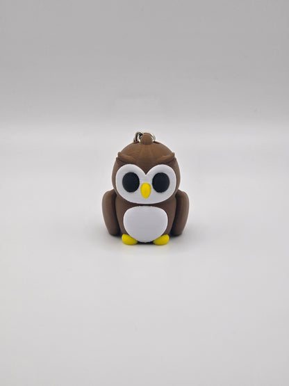 Cute Baby Owl Articulated Fidget Toy Keychain