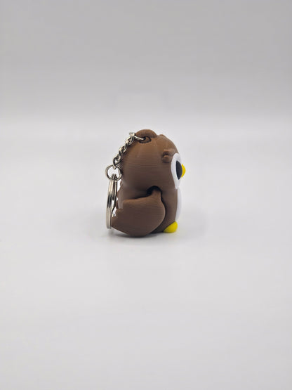 Cute Baby Owl Articulated Fidget Toy Keychain